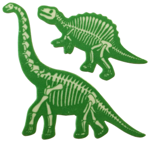 two dinosaur skeletons